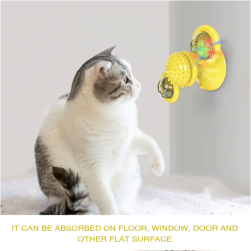 Molinillo Giratorio con Bolas LED para Gatos