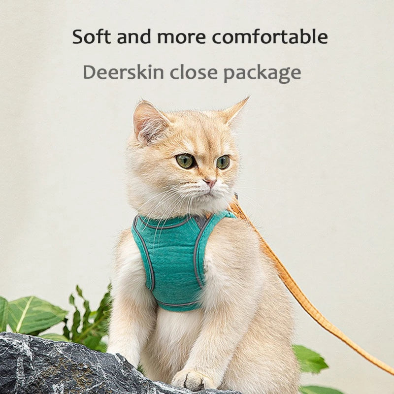 Arnés Reflectante para Gatos con Correa Ajustable