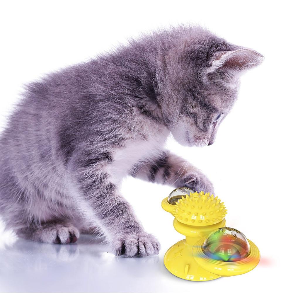 Molinillo Giratorio con Bolas LED para Gatos